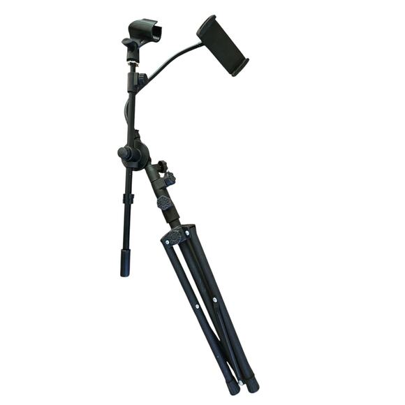 Tripod Boom Microphone Stand with Tablet Phone Mount Adjustable Up To 56 inches - Picture 3 of 5